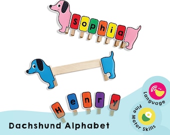 Dachshund Alphabet Spelling Game: Homeschool Printable (PDF)