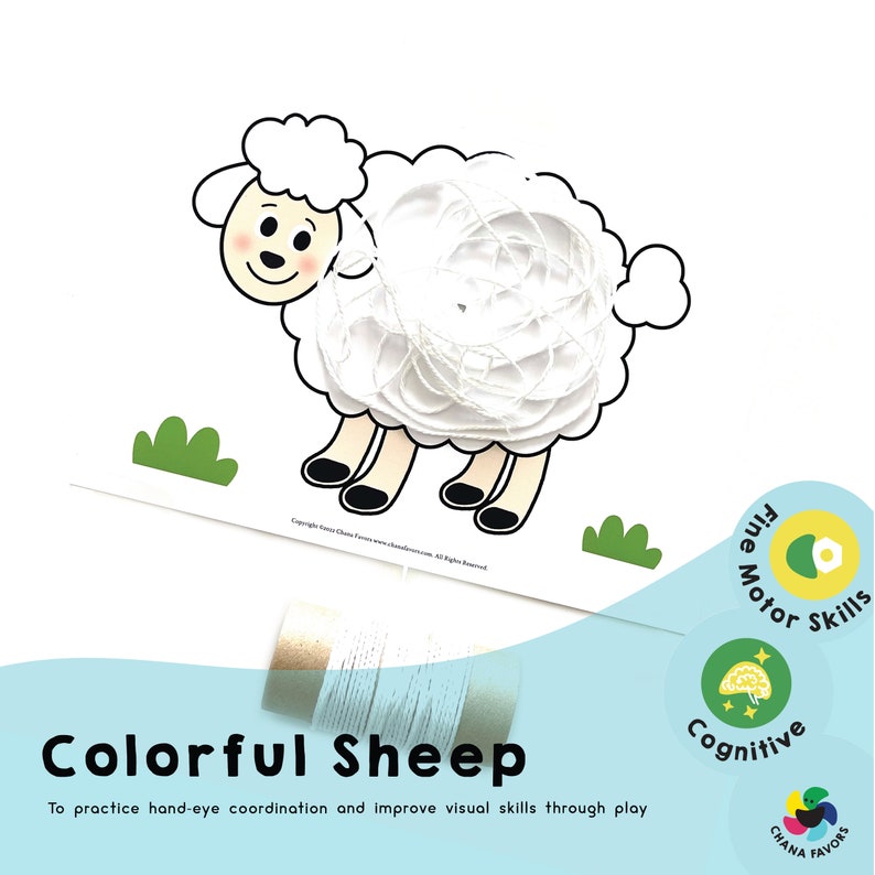 Colorful Sheep Printable preschool resources to help your child practice hand-eye coordination and improve visual skills through play image 5