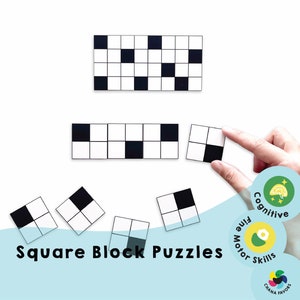 Square Block Puzzle: Cognitive Skills Game (Printable PDF)