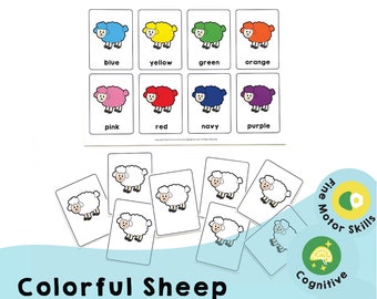 Colorful Sheep -Printable preschool resources to help your child practice hand-eye coordination and improve visual skills through play