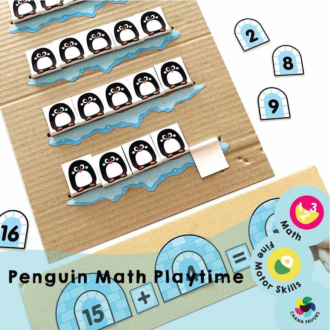 Penguin Math Playtime Printable PDF Number Learning Fun Boost Counting