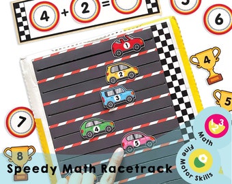 Speedy Math Racetrack - Printable fun for kids learning numbers and addition. Exciting math challenge, boost number skills!