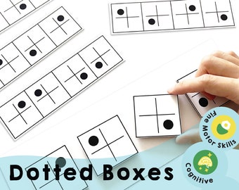 Dot Boxes - Printable brain training games to help kids develop thinking skills and adults to keep fine motor and cognitive skills sharp