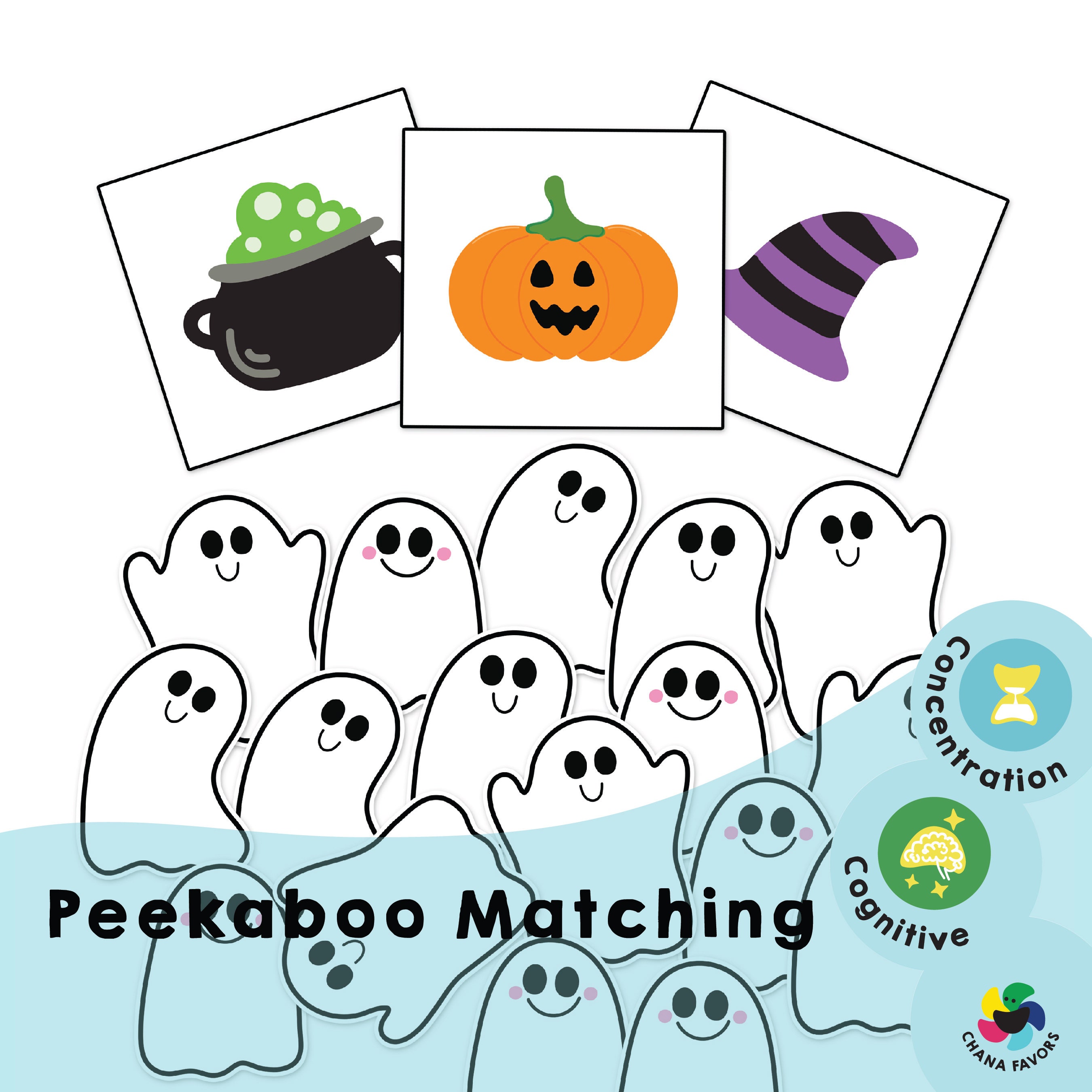 Peekaboo Matching - Printable PDF - Download Only - Halloween Party Game for Homeschooling to Boost Kids' Curiosity and Extend Engagement