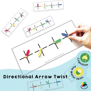 Directional Arrow Twist Printable: Fun and educational game for directional skills, cognitive flexibility and fine motor skills