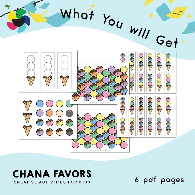 Three Scoop Ice Cream Printable PDF Preschool Resources to Enhance