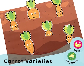 Jeu d'association de carottes : version préscolaire imprimable (téléchargement PDF)