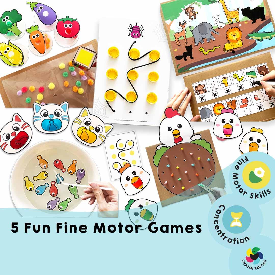 Juegos de motricidad fina: Paquete de actividades para niños (PDF