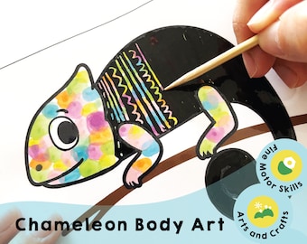 Chameleon Art Printable: DIY Craft Templates for Kids (PDF Download)