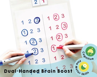 Dual-Handed Brain Boost stampabile: giochi cerebrali per stimolare il cervello a lavorare con le mani e le dita, coordinazione occhio-mano per tutte le età