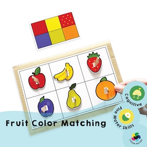 Gioco di abbinamento dei colori della frutta: stampabile per la scuola materna (scarica PDF)
