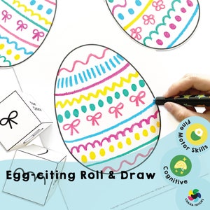 Egg Decorating Game: Roll & Draw Printable Activity (PDF Download)