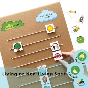 Levande eller icke-levande sortering: Naturinlärningsspel (utskrivbar PDF)