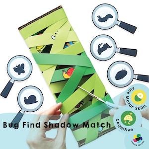 Käfer Schatten Spiel: Feinmotorik Printable (PDF)