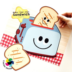 Make-Your-Own Sandwich Printable kids activity to train the brain to notice details, match and memorize sequences and foster imagination zdjęcie 6