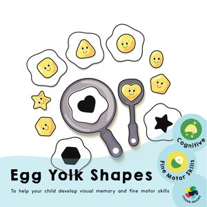 Egg Yolk Shapes Matching Game: Preschool Printable (PDF)