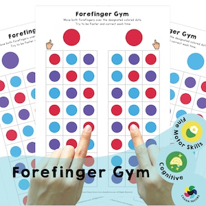 Forefinger Gym: Color Dots - Printable brain training games - Exercise fingers, hands, eyes and brain. Perfect for all ages.