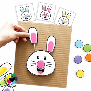 Rabbit Color Matching Game: Fine Motor Skills Activity (printable PDF ...