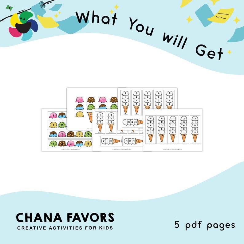 Ice Cream Shop Printable Interactive Game for Kids to Develop Essential Skills Perfect for Parents, Teachers, and Caregivers image 2