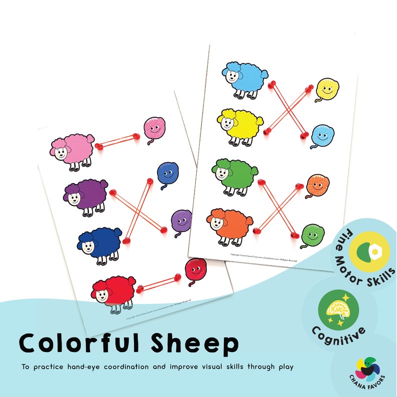 Colorful Sheep Printable preschool resources to help your child practice hand-eye coordination and improve visual skills through play image 4