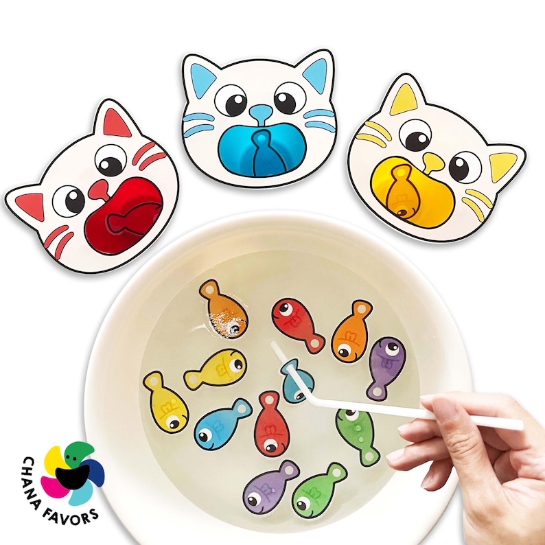 Color Match Fishing Printable Fine Motor and Color Recognition Game for