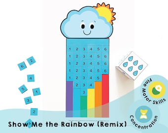 Show Me the Rainbow (Remix) - Printable homeschool preschool PDF resources 3 in 1 fine motor activity to develop fine motor skills for kids