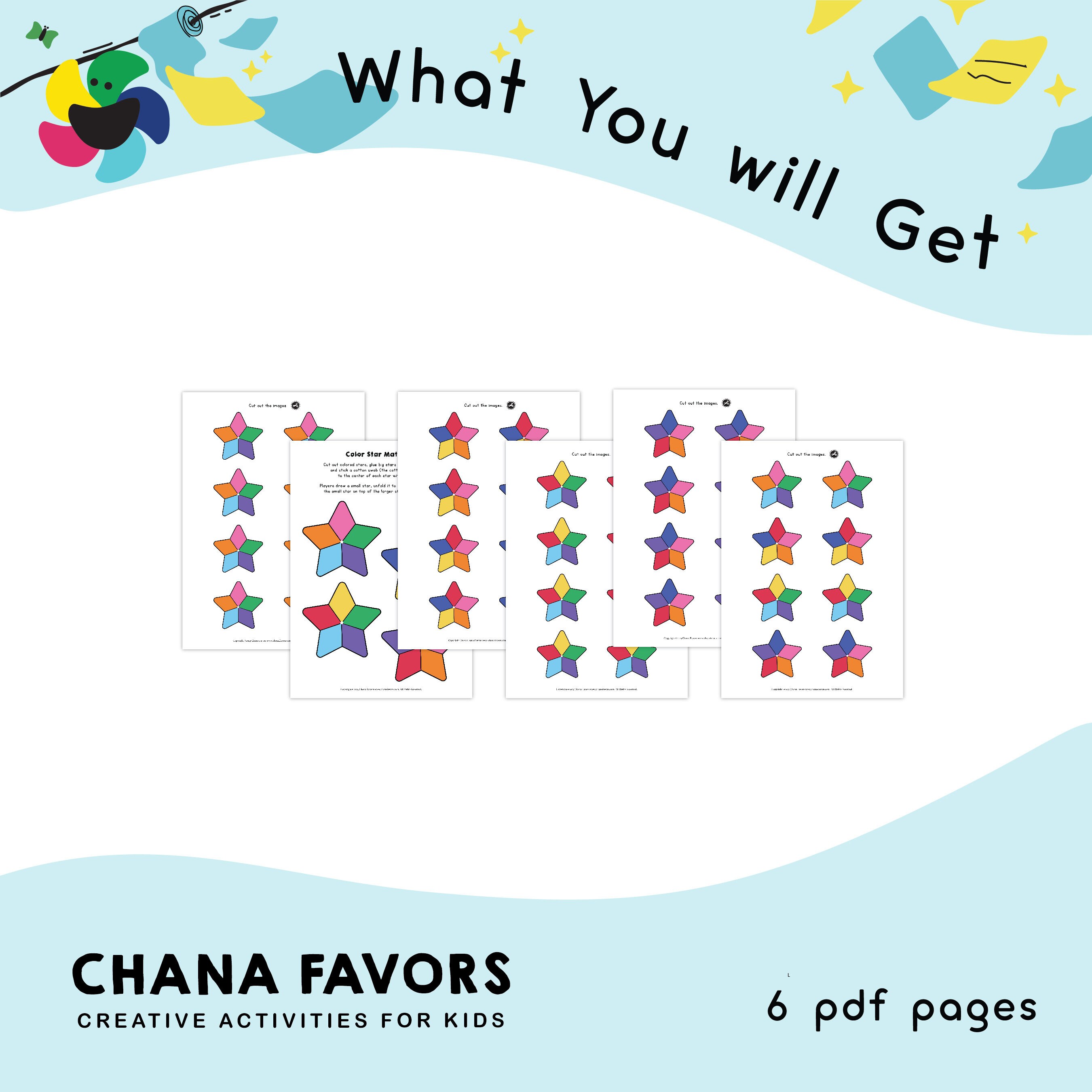 Star Matching File Folder Color Star Matching Game: Printable PDF for Cognitive Skills (digital ...