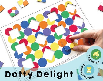 Dotty Delight - Gioco di puzzle stampabile per bambini - Sviluppa capacità di risoluzione dei problemi, consapevolezza spaziale e discriminazione visiva insieme al divertimento