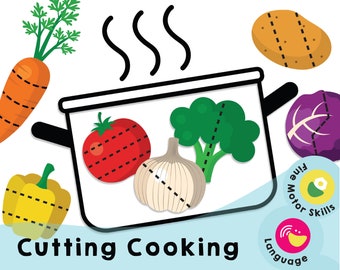 Cutting Cooking Printable - Creative Skill Building for Kids!