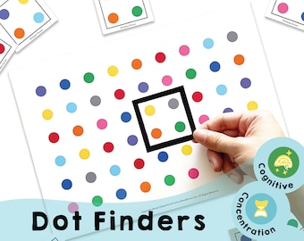 Dot Finders: divertido juego de correspondencias imprimible para que los niños desarrollen habilidades cognitivas y concentración, se mantengan concentrados y reduzcan el tiempo frente a la pantalla