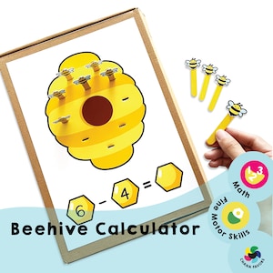 Beehive Math Calculator: Preschool Printable Activity (PDF Download)