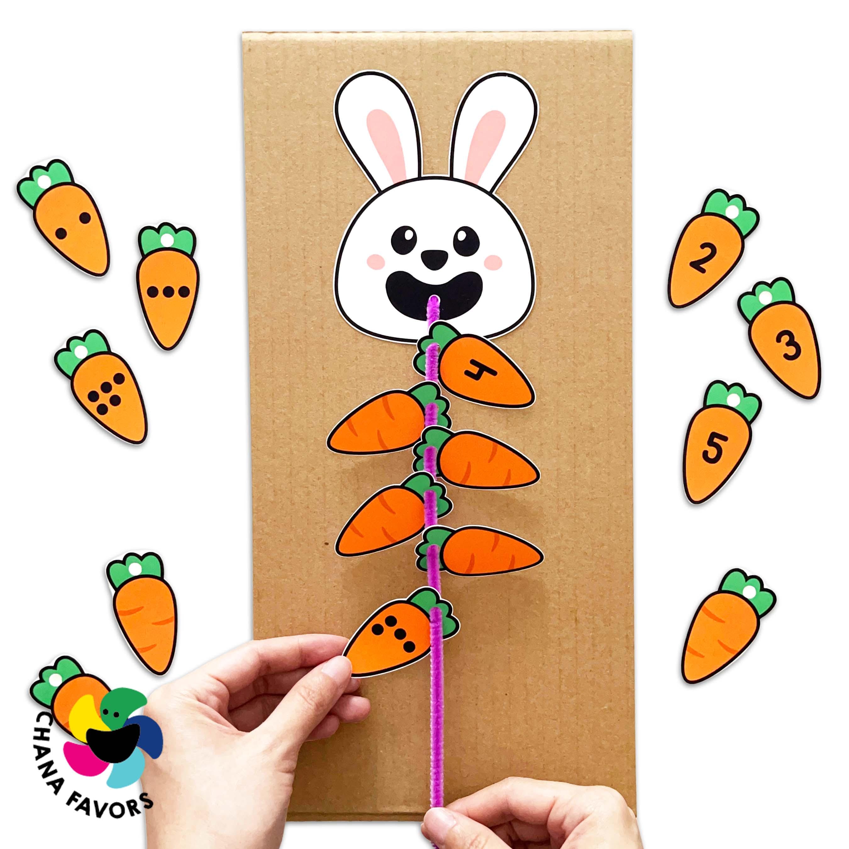 Cartoon Rabbit Numbers For Kids Rabbit Number Game: Math Activity for Kids (printable PDF) - Etsy