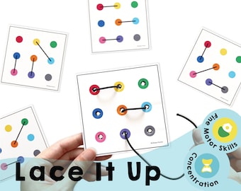 Lace It Up: actividades imprimibles de habilidades motoras finas para fortalecer y controlar los dedos, coordinación mano-ojo y habilidades de razonamiento espacial