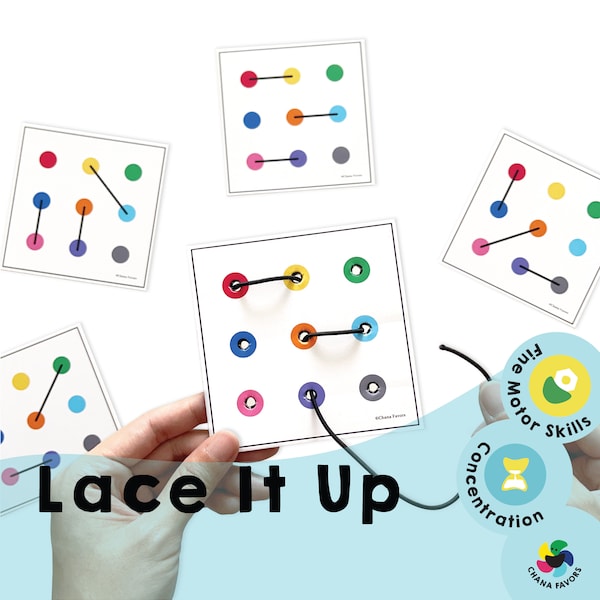 Lace It Up - Activités imprimables de motricité fine pour la force et le contrôle des doigts, la coordination œil-main et les capacités de raisonnement spatial