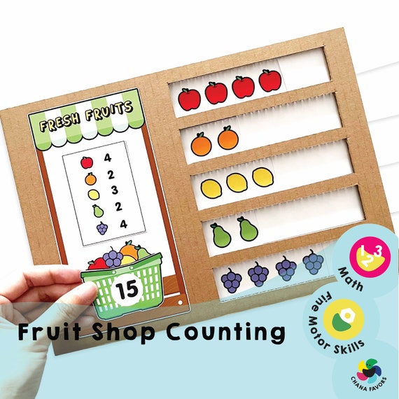 Fruit Shop Counting Game: Number Recognition, Early Math (Printable PDF)