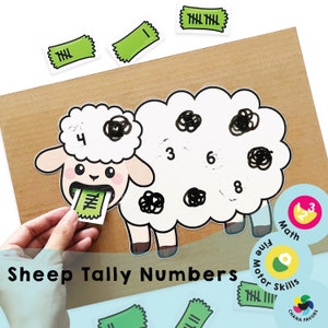 Sheep Tally Numbers Game: Preschool Counting (Printable PDF)