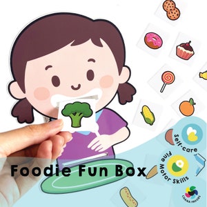 Foodie Fun Box - PDF imprimible - Solo descarga - Smile 'n Snack - Despierta la alegría con hábitos saludables con aprendizaje divertido para mentes curiosas