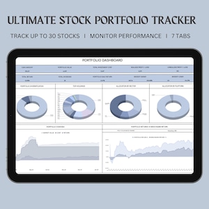 Stock Portfolio Tracker: Google Sheets Investment Dashboard (Digital Download)