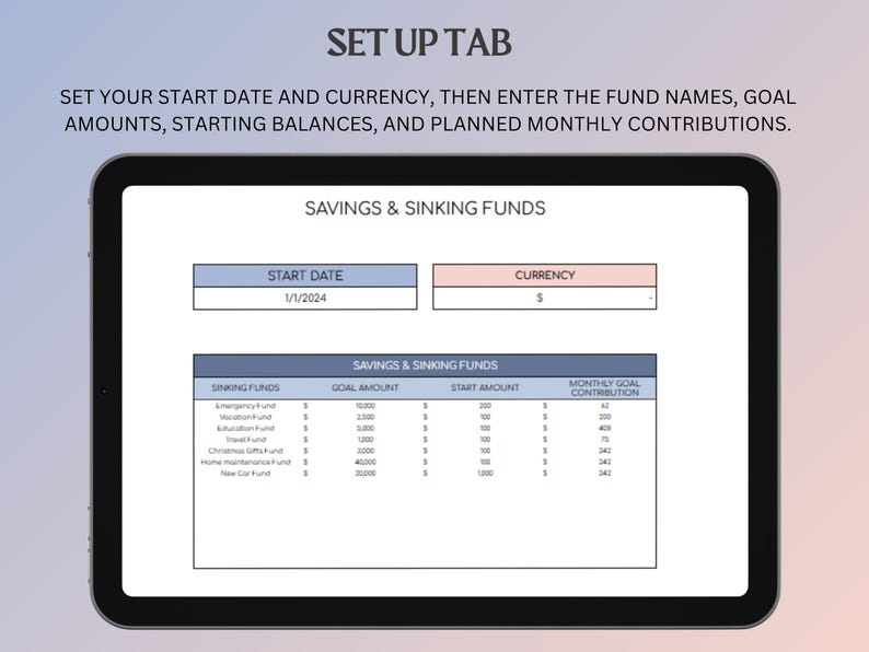Savings Tracker Google Sheets | Sinking Funds | Savings Planner | Money ...
