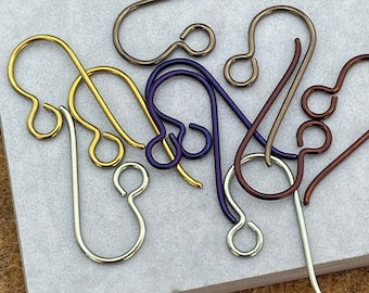 Niobium Hypo Allergenic Earwires - Autumn Fall Colours - Nickel-Free Anodized Hook Earring Findings 5 Pairs