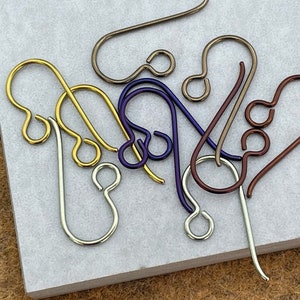 Niobium Hypo Allergenic Earwires Autumn Fall Colours Nickel-Free Anodized Hook Earring Findings 5 Pairs image 1