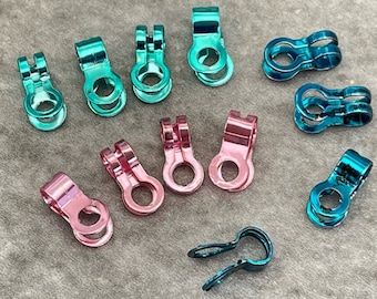 Coloured Brass Loop Connectors for 2.4mm Ball Chain - Pack of 12 in Aqua, Dark Teal, Pink or Mixed - UK Seller Jewellery Making  EJR Beads