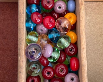 Handgjorda Lampwork-glasdistanspärlor - Accentpärlor för smyckestillverkning, makramé, spetstillverkning - av UK Beadmaker, Emma Ralph, EJR Beads SRA