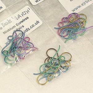 Niobium Earring Hooks 5 prs Anodized Colourful Nickel Free Ear Wires in Your Color Choice. Hypo Allergenic Jewellery Findings Allergy Free image 7