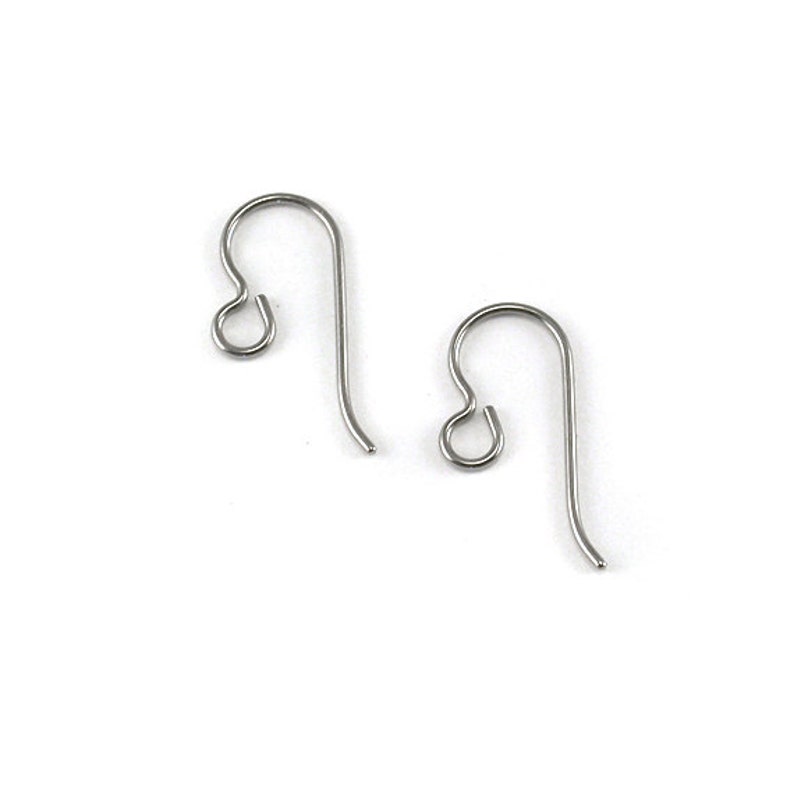 Titanium Earring Hooks 10 Pairs Hypo Allergenic, Nickel-Free Ear Wires Findings image 2