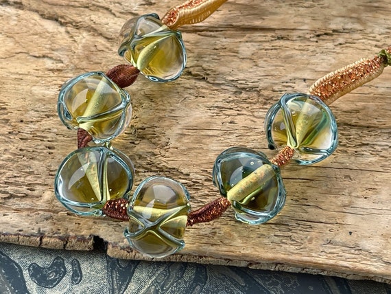 Lampwork Glass Beads  - Ice Beads - Artisan Glass Beads by Emma Ralph, EJR Beads SRA UK. Made to Order