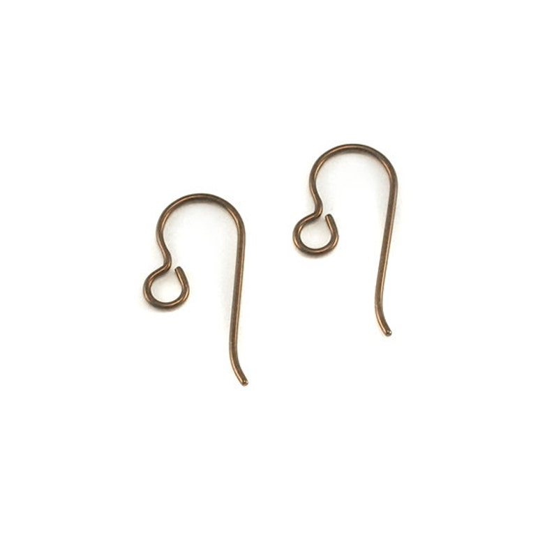 Bronze / Copper Colour Anodized Niobium Earwires / Earring Findings. Hypo Allergenic Nickel-Free Jewellery Findings 5 pairs image 2