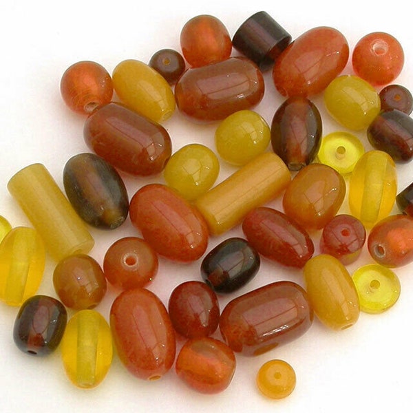 Chunky Faux Amber Mixed Resin Beads