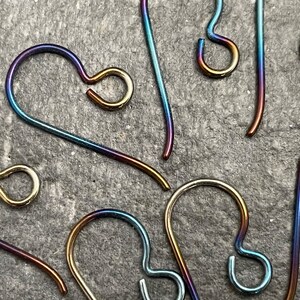 Multicolour Titanium Earwires. 6 Pairs of Ombre Effect Hypo Allergenic, Nickel free, Non Tarnish Earring Findings by EJR Beads image 3