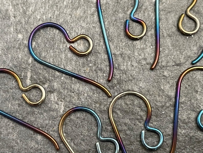 Multicolour Titanium Earwires. 6 Pairs of Ombre Effect Hypo Allergenic, Nickel free, Non Tarnish Earring Findings by EJR Beads image 3